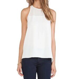 Sam Edelman Sheer Yoke Tank Top Medium M White